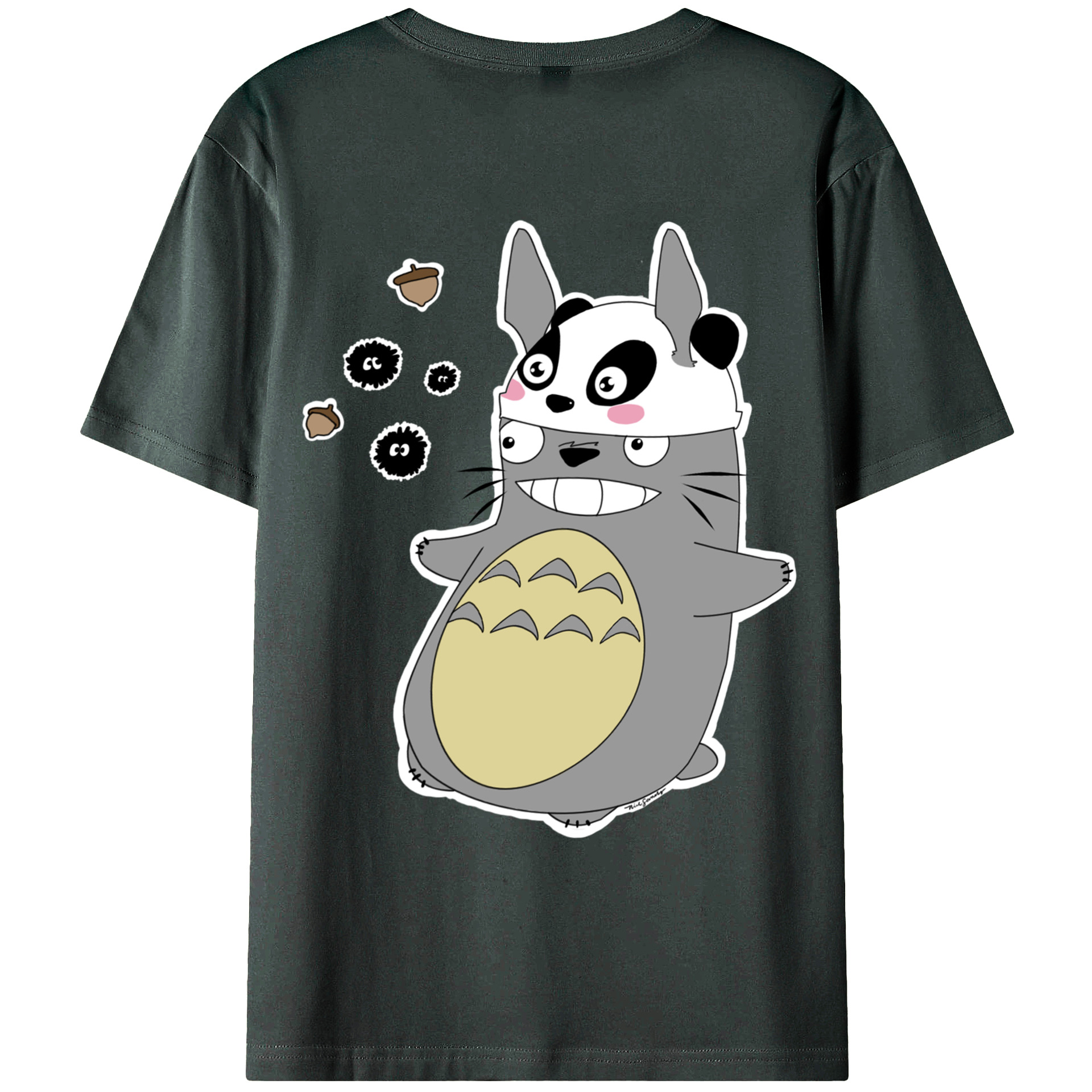 （画像用） となりのトトロ 草壁メイ 草壁サツキ My Neighbor Totoro Satsuki Kusakabe Mei Kusakabe 綿100％ メンズ半袖Tシャツ（バックプリント） 通気性